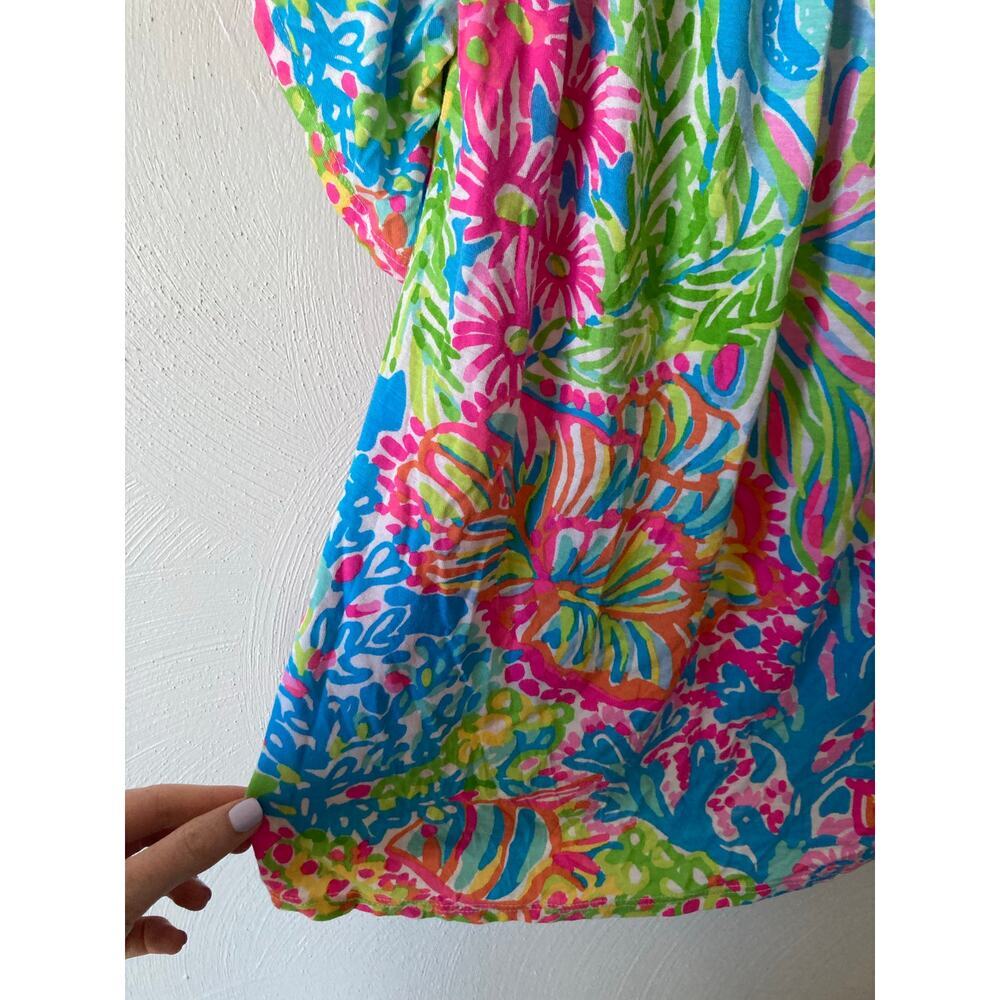 EUC Lilly Pulitzer Almeria Lovers Coral Stretch Off the Shoulder Top Bright XS - Picture 5 of 13